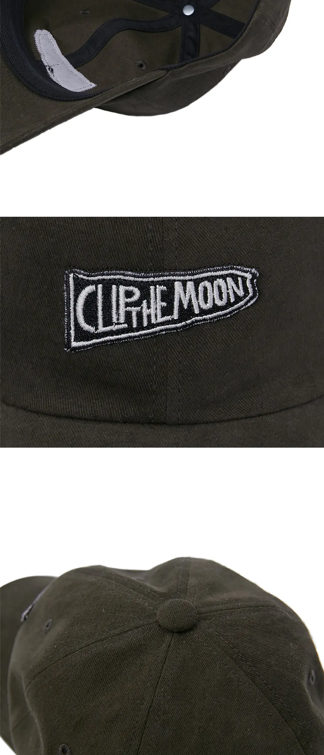 CLIP THE MOON Sign Box Cap Vintage Brown Detail
