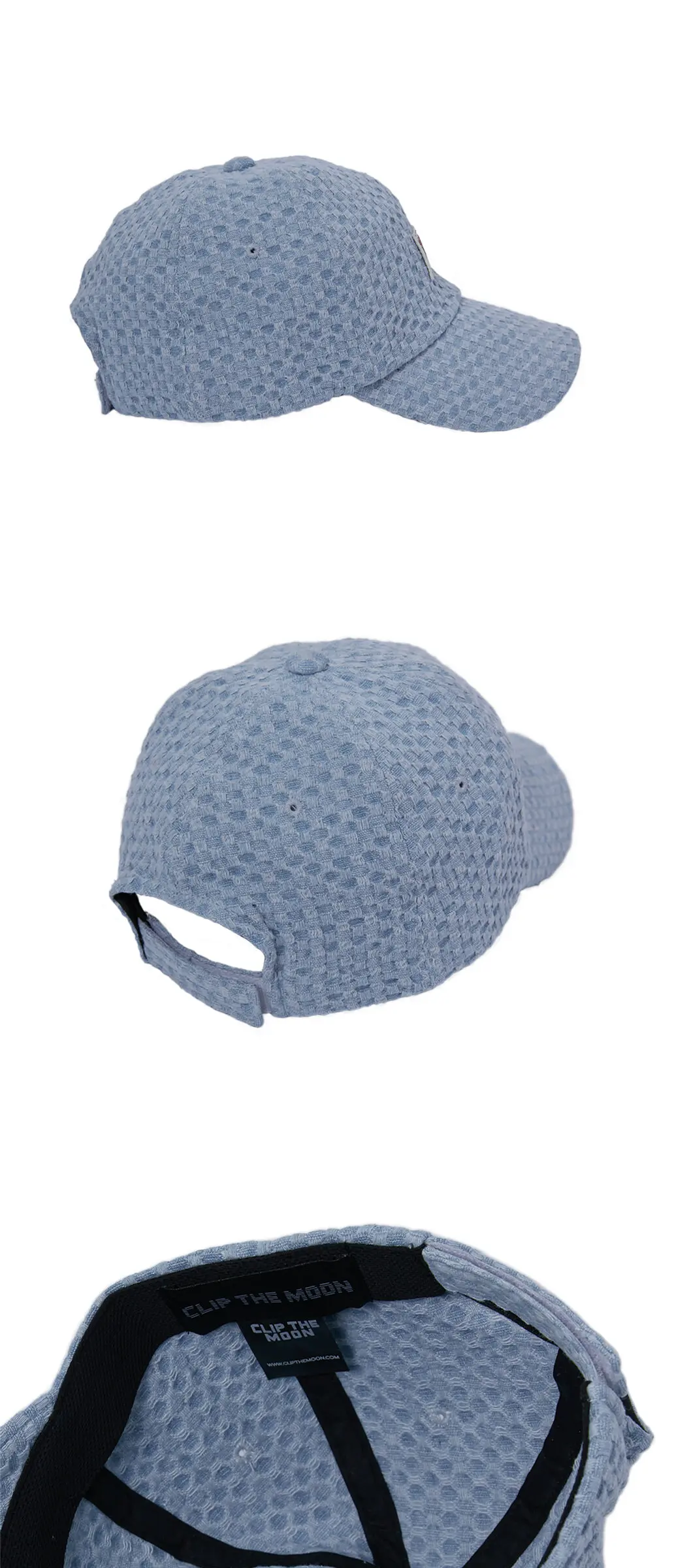 CLIP THE MOON Sign Box Grid Cap Sky Blue Detail