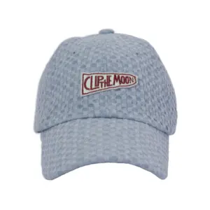 CLIP THE MOON Sign Box Grid Cap Hazy Blue