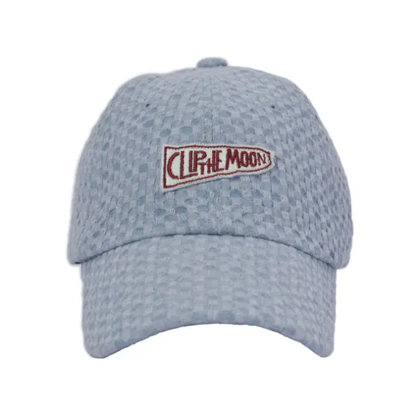 CLIP THE MOON Sign Box Grid Cap Hazy Blue