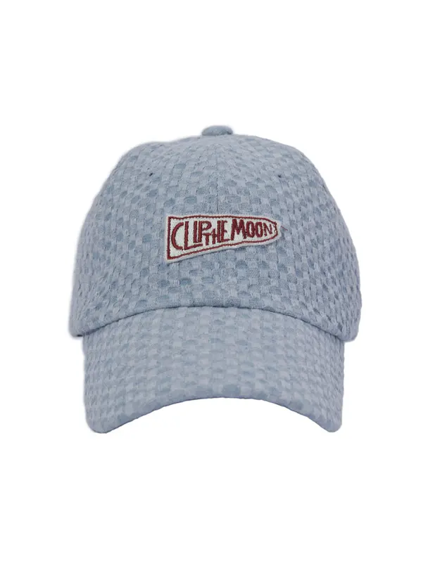 CLIP THE MOON Sign Box Grid Cap Hazy Blue