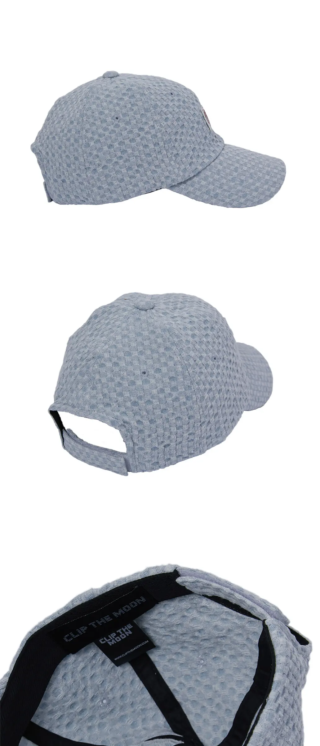 CLIP THE MOON Sign Box Grid Cap Hazy Blue Detail
