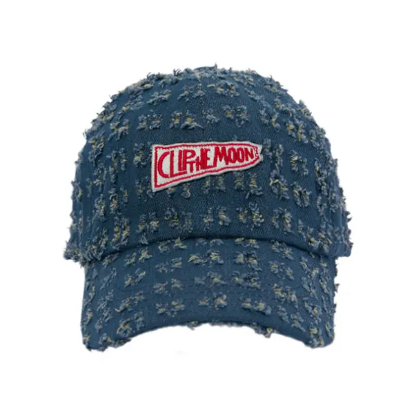 CLIP THE MOON Sign Box Torn Washed Faded Blue Cap