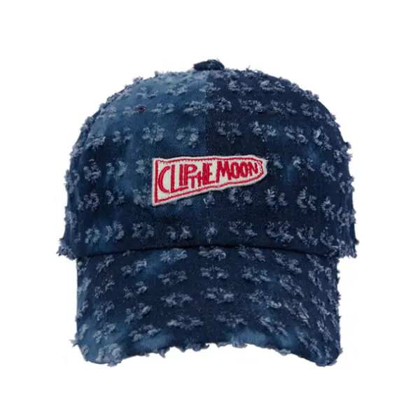 CLIP THE MOON Sign Box Torn Washed Blue Cap