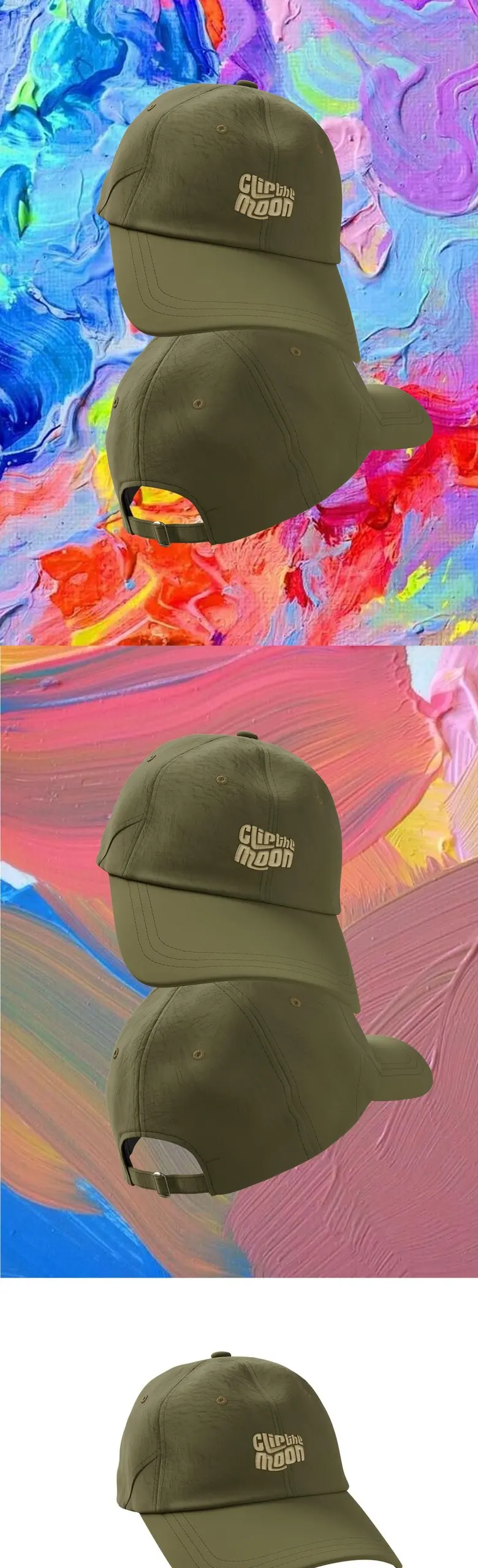 Clip the moon Slide Glass Pocket Baseball Cap Detail