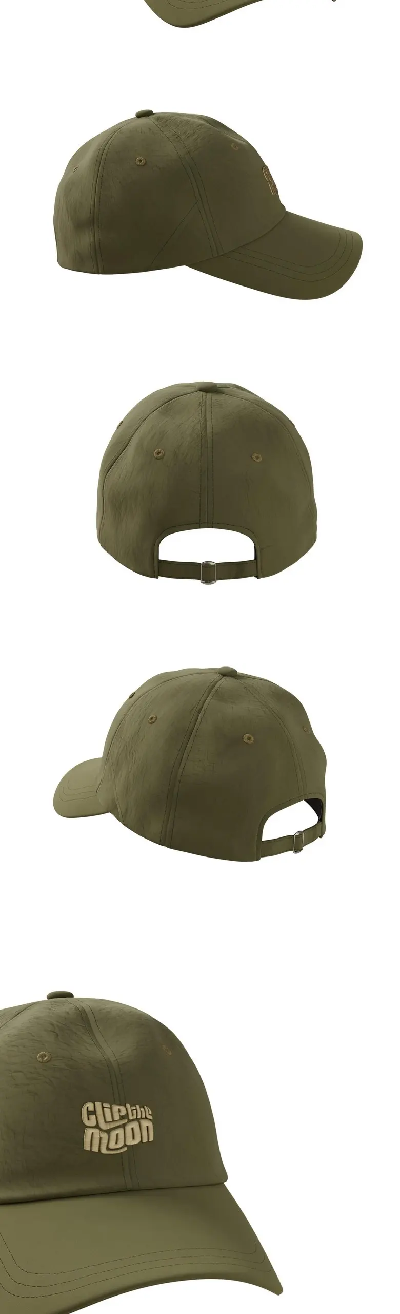 Clip the moon Slide Glass Pocket Baseball Cap Detail