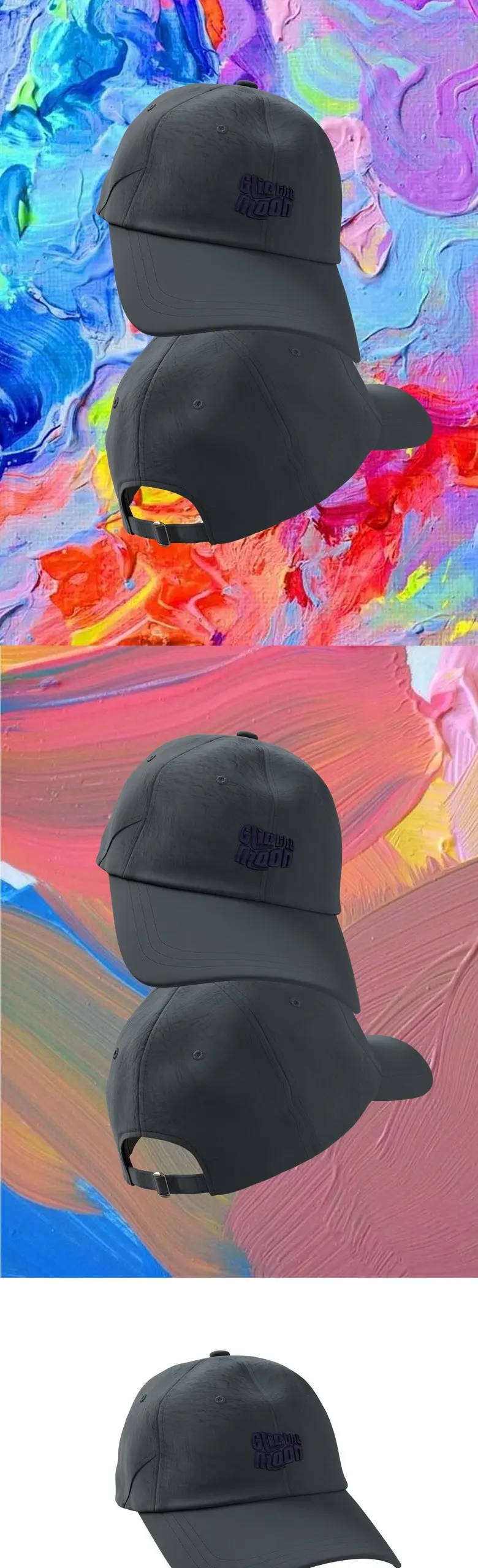 Clip the moon Slide Glass Pocket Baseball Cap Detail