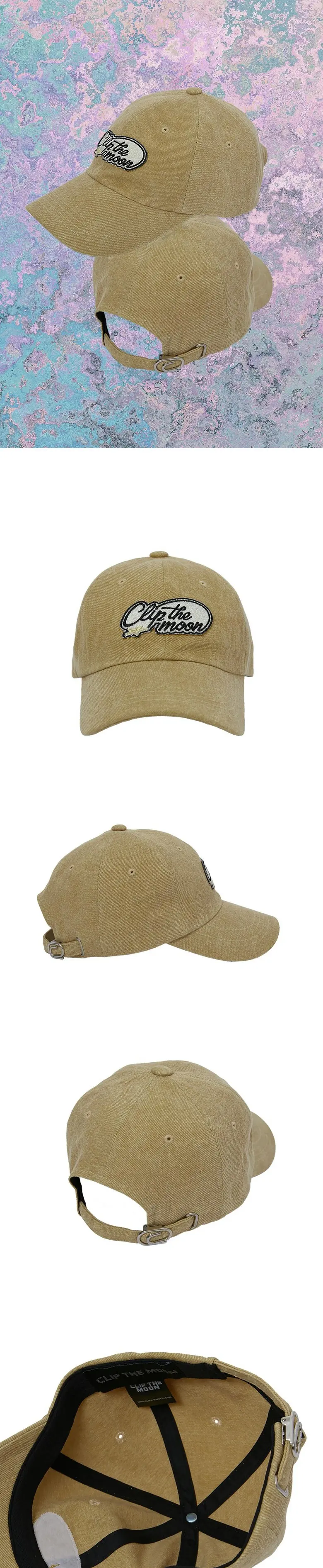 CLIP THE MOON Starship Vintage Yellow Oversized Ball Cap Detail