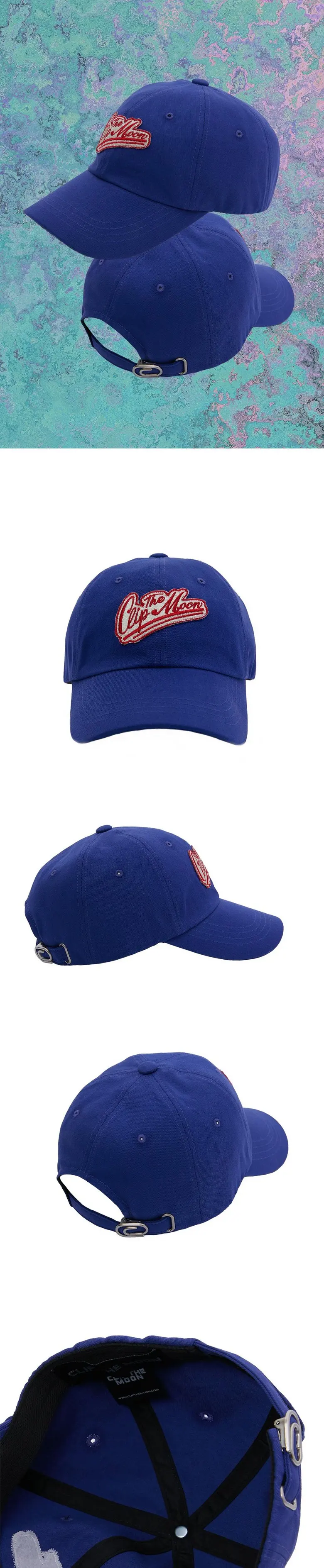 CLIP THE MOON Two-Line Oversized Baseball Cap Detail