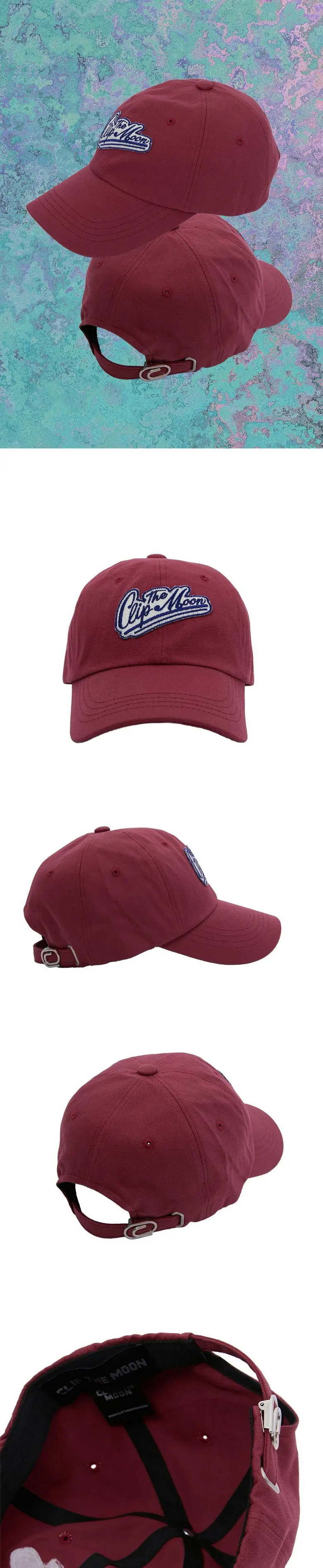 CLIP THE MOON Two-Line Oversized Baseball Cap Detail