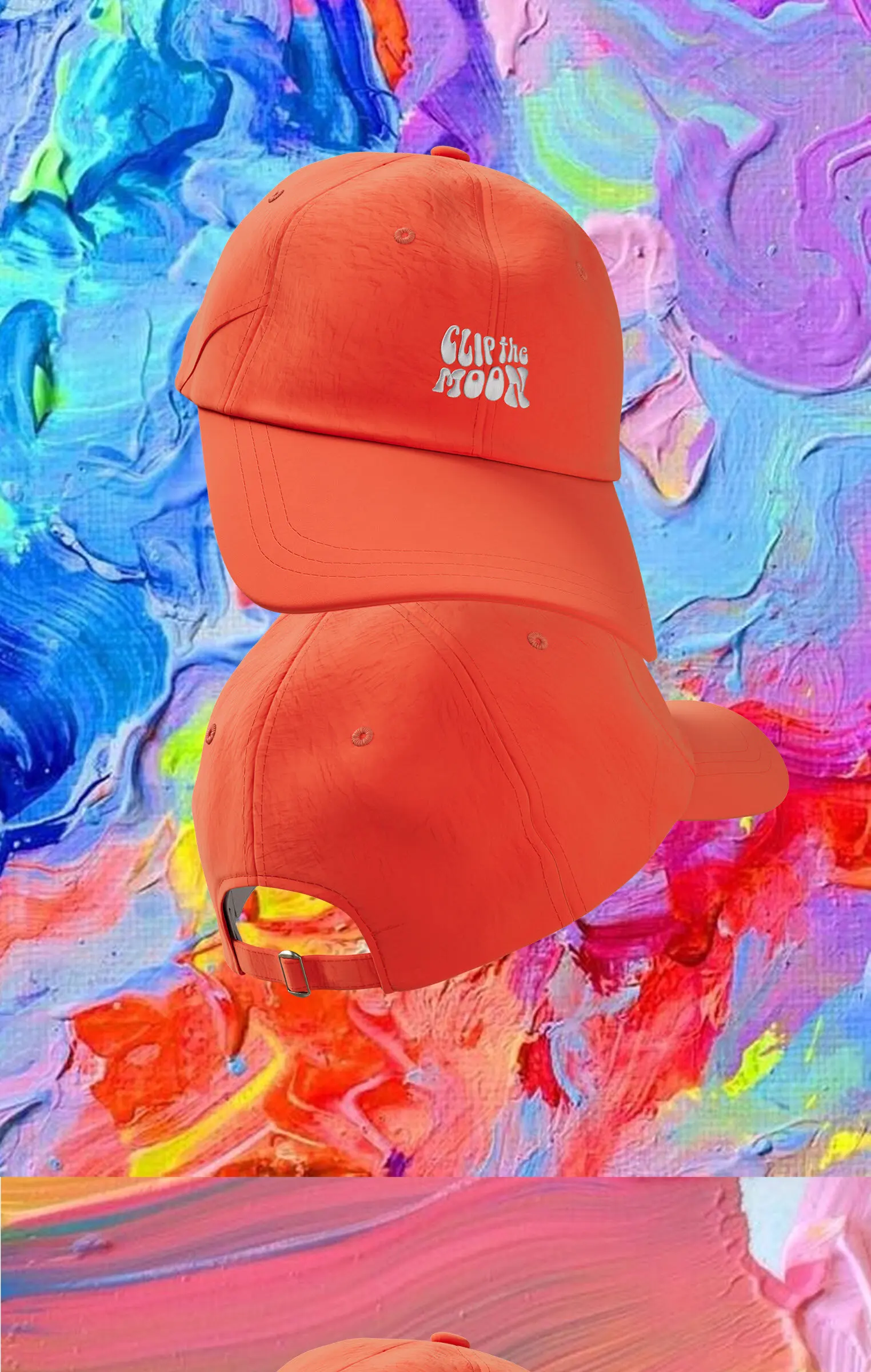 CLIP THE MOON Water Drop Glasses Pocket Cap Orange Detail