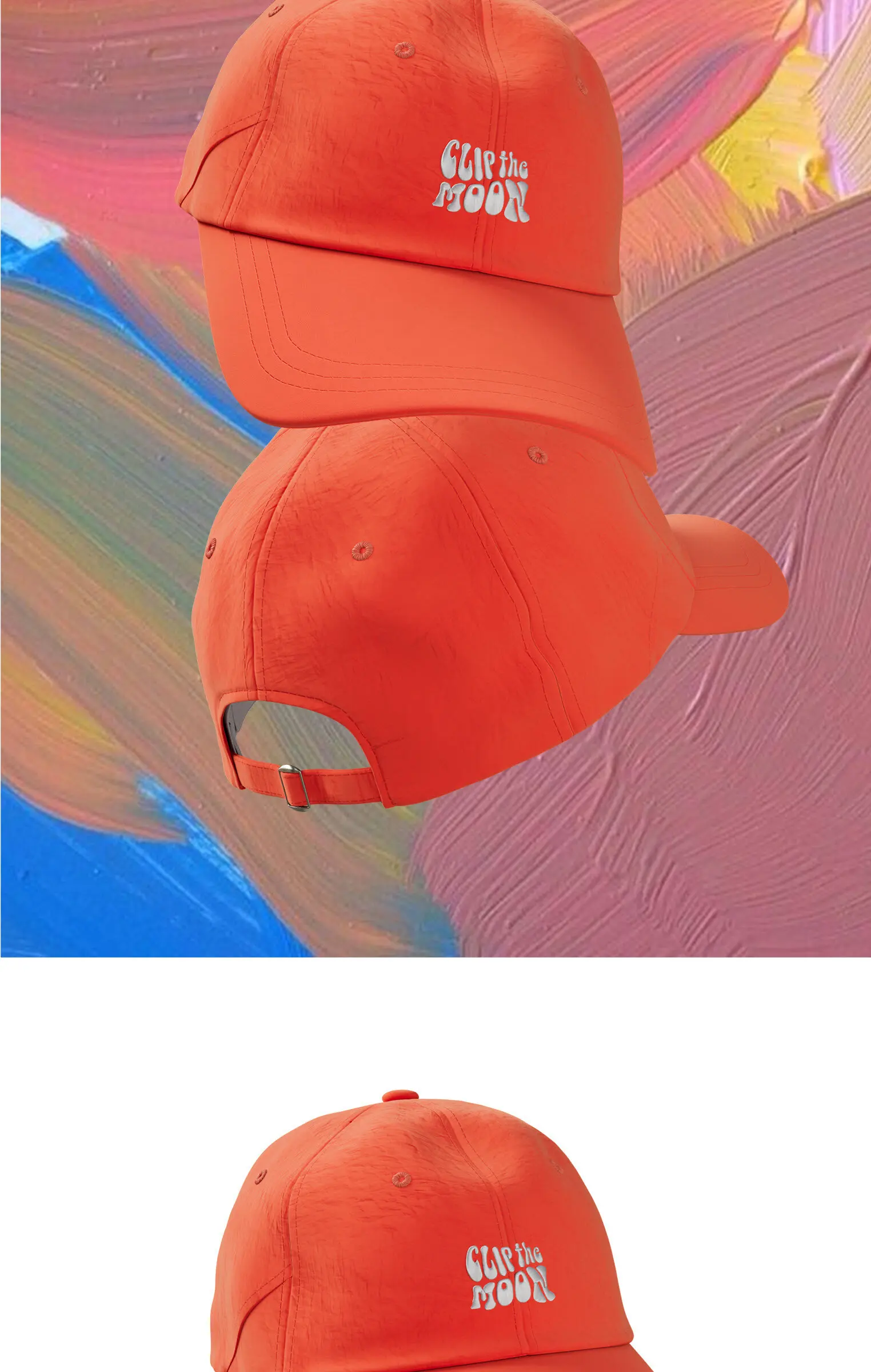 CLIP THE MOON Water Drop Glasses Pocket Cap Orange Detail