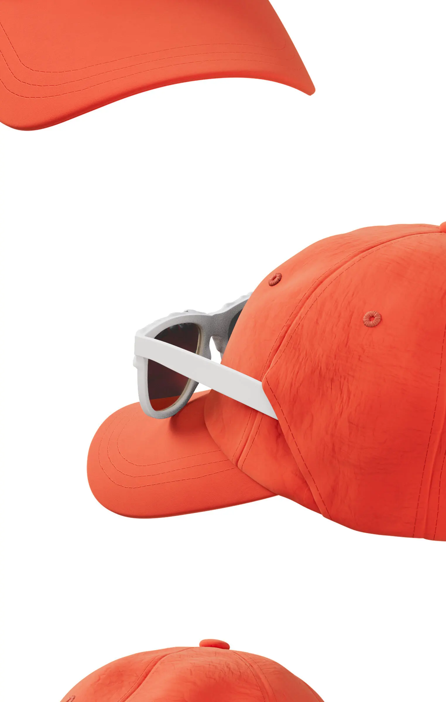 CLIP THE MOON Water Drop Glasses Pocket Cap Orange Detail