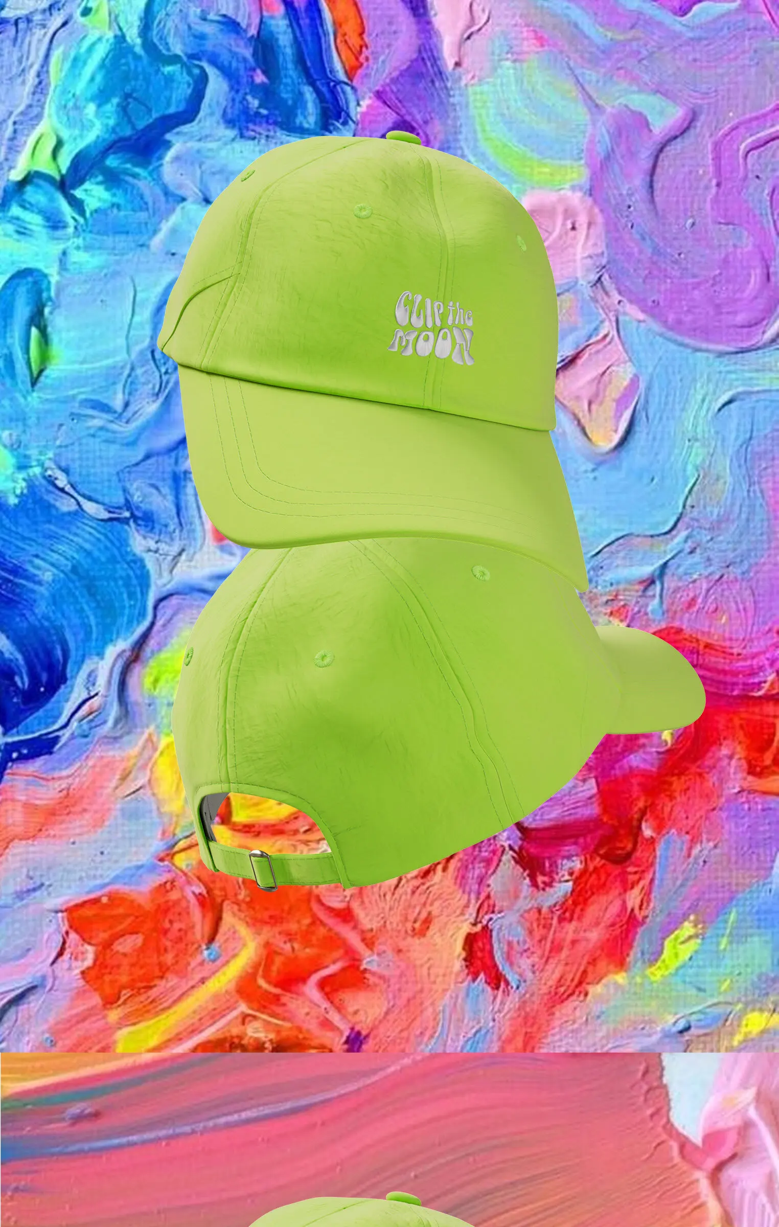 ClipTheMoon Water Drop Glasses Pocket Cap Neon Detail