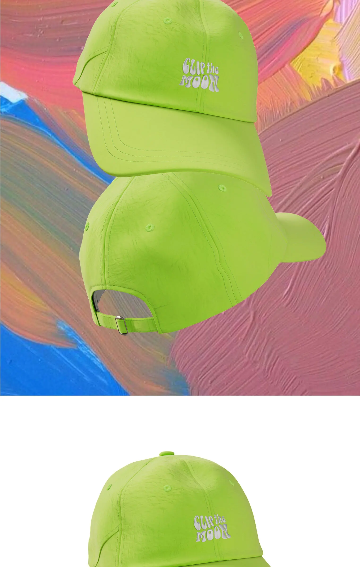 ClipTheMoon Water Drop Glasses Pocket Cap Neon Detail