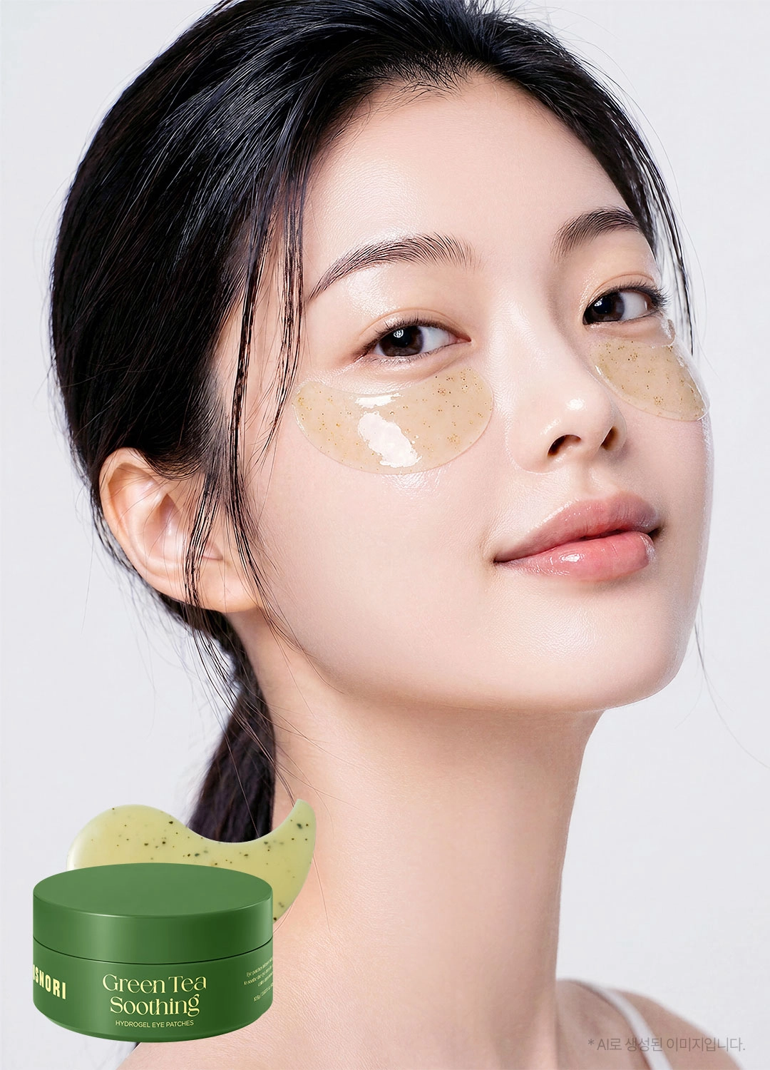 COSNORI Hydrogel Eye Patches 103g 60 Patches (30 Pairs) - Green Tea Soothing / Collagen Lifting / PDRN Repair Detail
