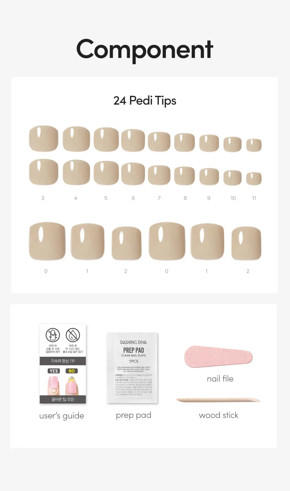 DASHING DIVA Magic Press Pedicure Cream Beige (24 Pedi Tips) Detail