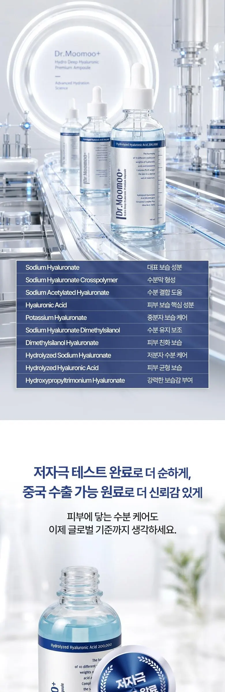 Dr.Moomoo+ Hydro Deep Hyaluronic Premium Ampoule Ceramide Serum 100ml Detail