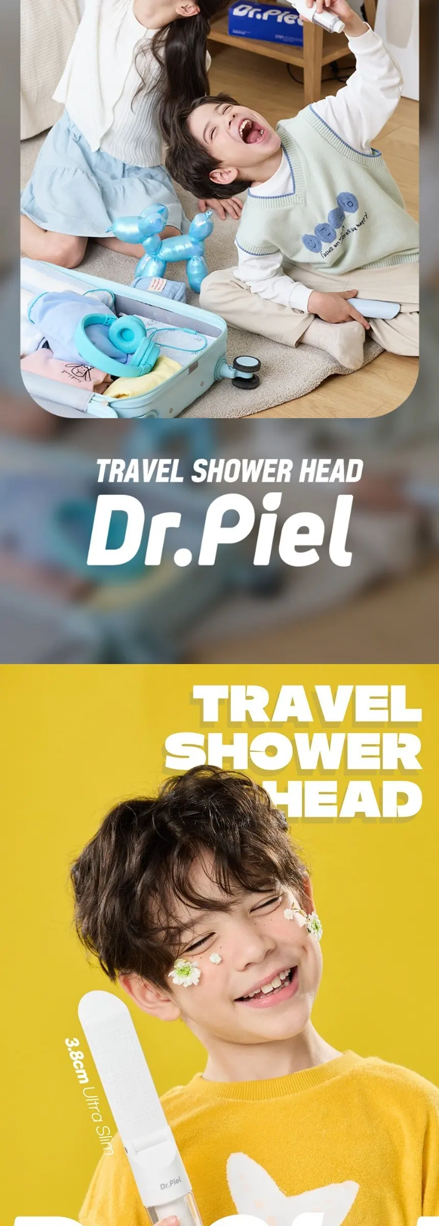 Dr.Piel Travel Shower Head + Refill Sediment Filters (Coral Pink, 1 Set) Detail