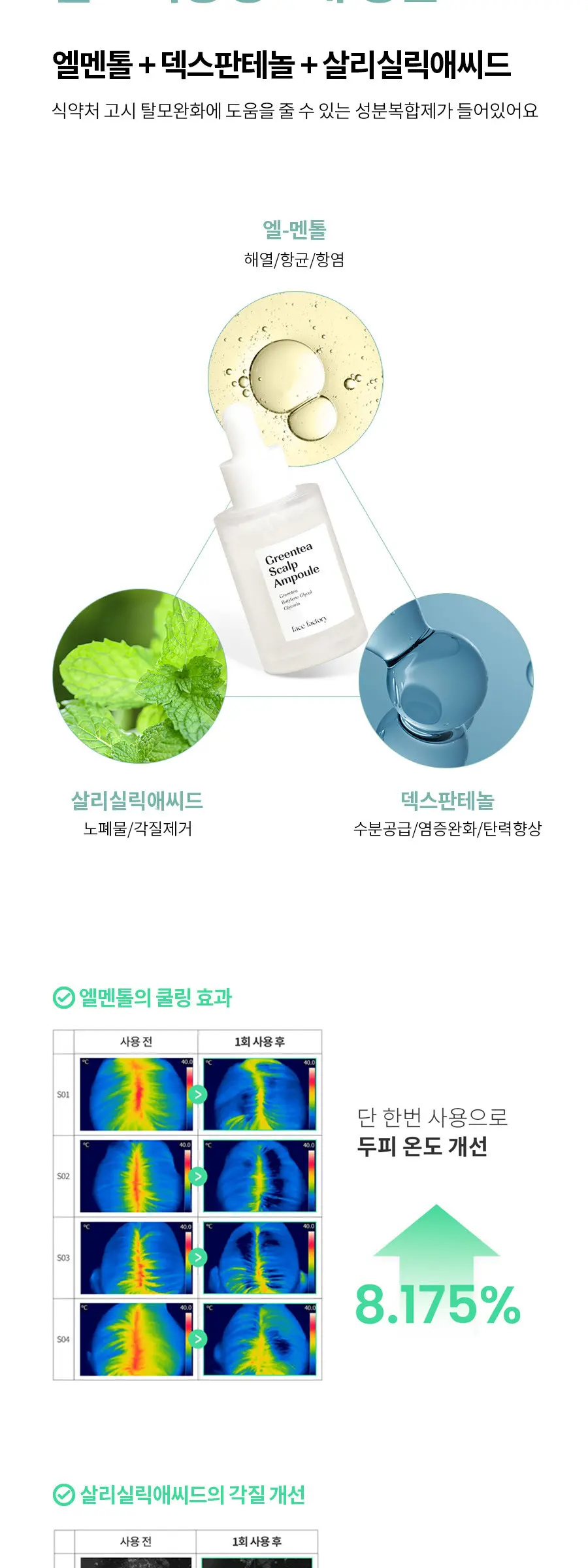 face factory Greentea Scalp Ampoule 30ml Detail