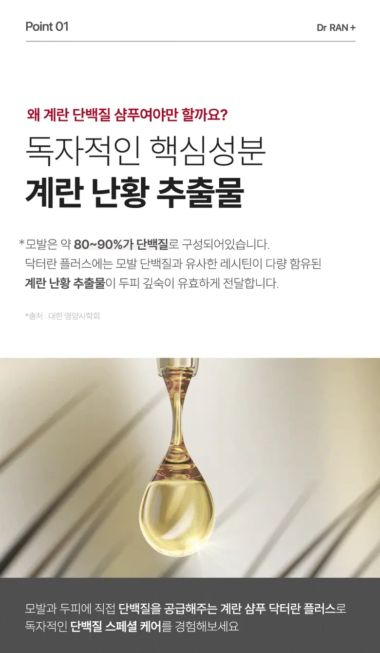 H'ar Dr. RAN+ Egg Protein Hair Loss Relief Functional Shampoo 500ml Detail