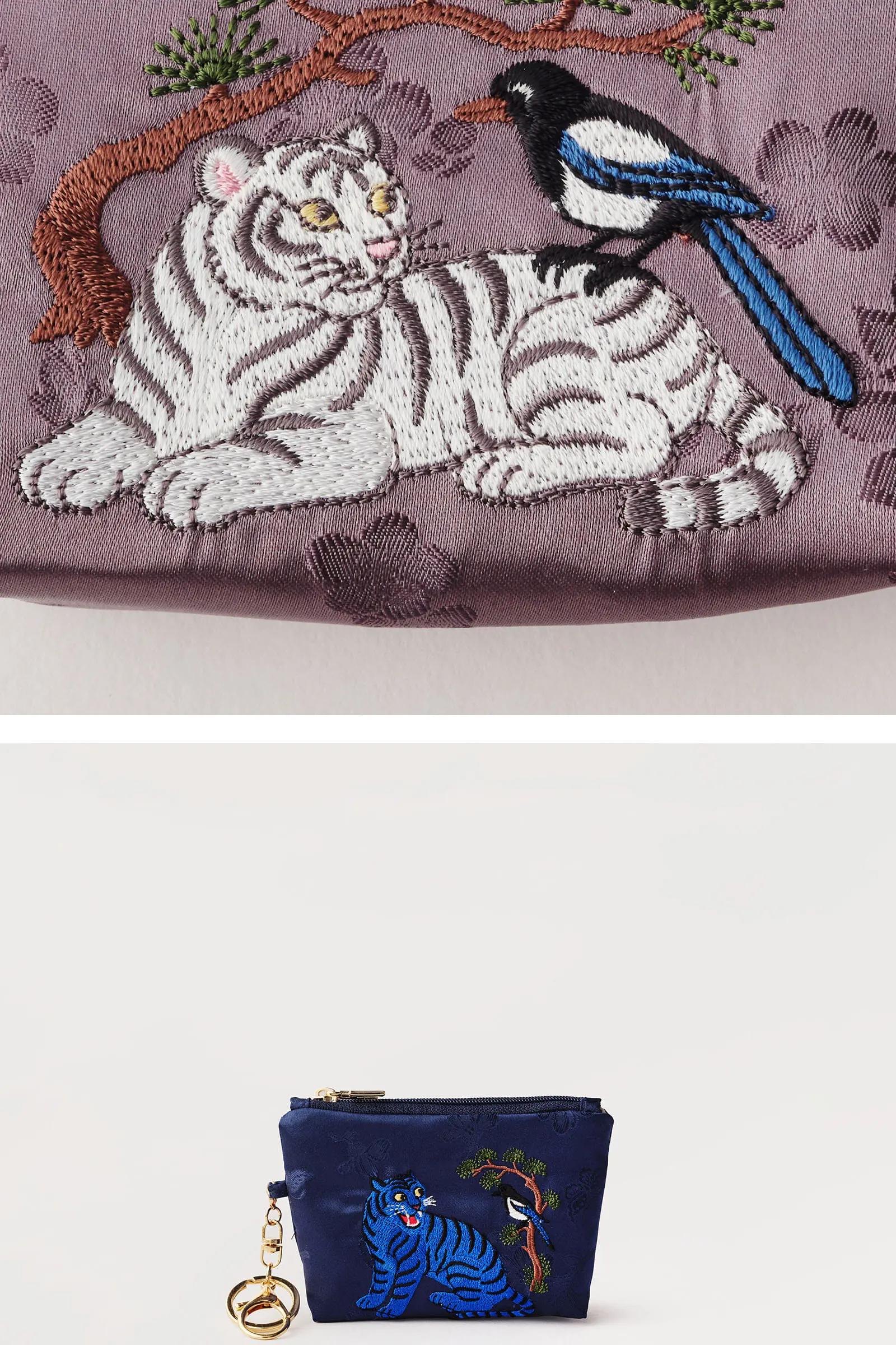 HANUL NUE Embroidered Tiger Pouch Keyring (3 Designs / 1pc) Detail