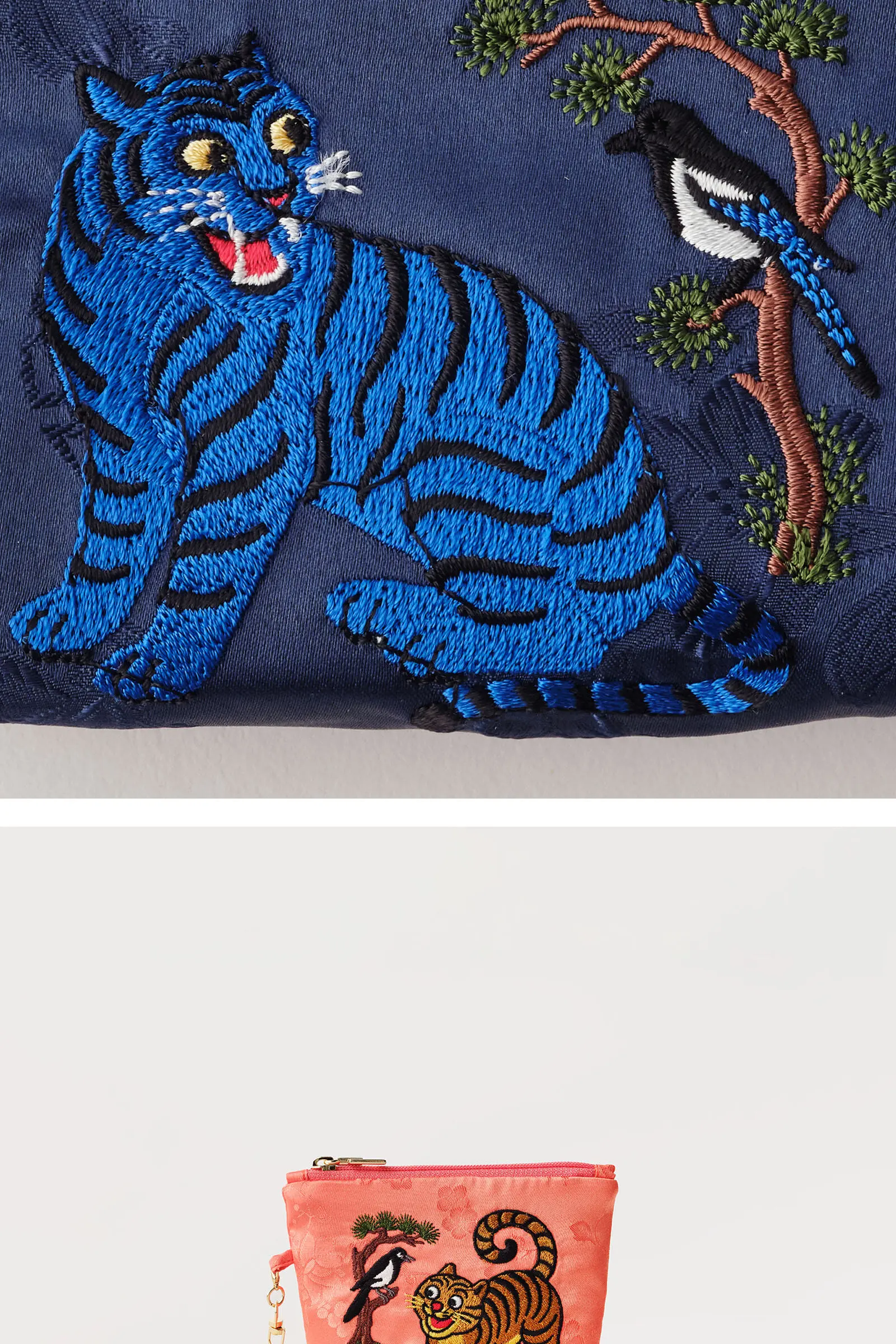 HANUL NUE Embroidered Tiger Pouch Keyring (3 Designs / 1pc) Detail