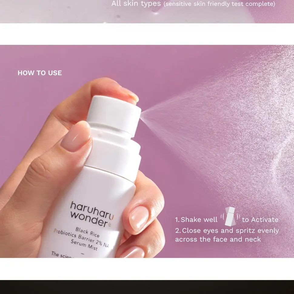 Haruharu Wonder Black Rice Probiotics Barrier 2% NAD+ Serum Mist 80ml Detail