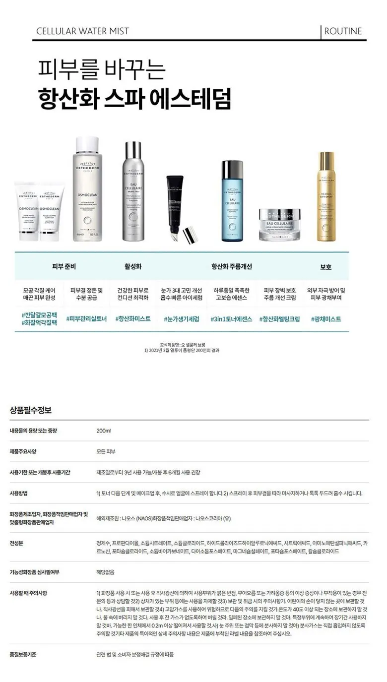 INSTITUT ESTHEDERM Eau Cellulaire Brume - Mist (Hydra-Booster, Antioxidant) Detail