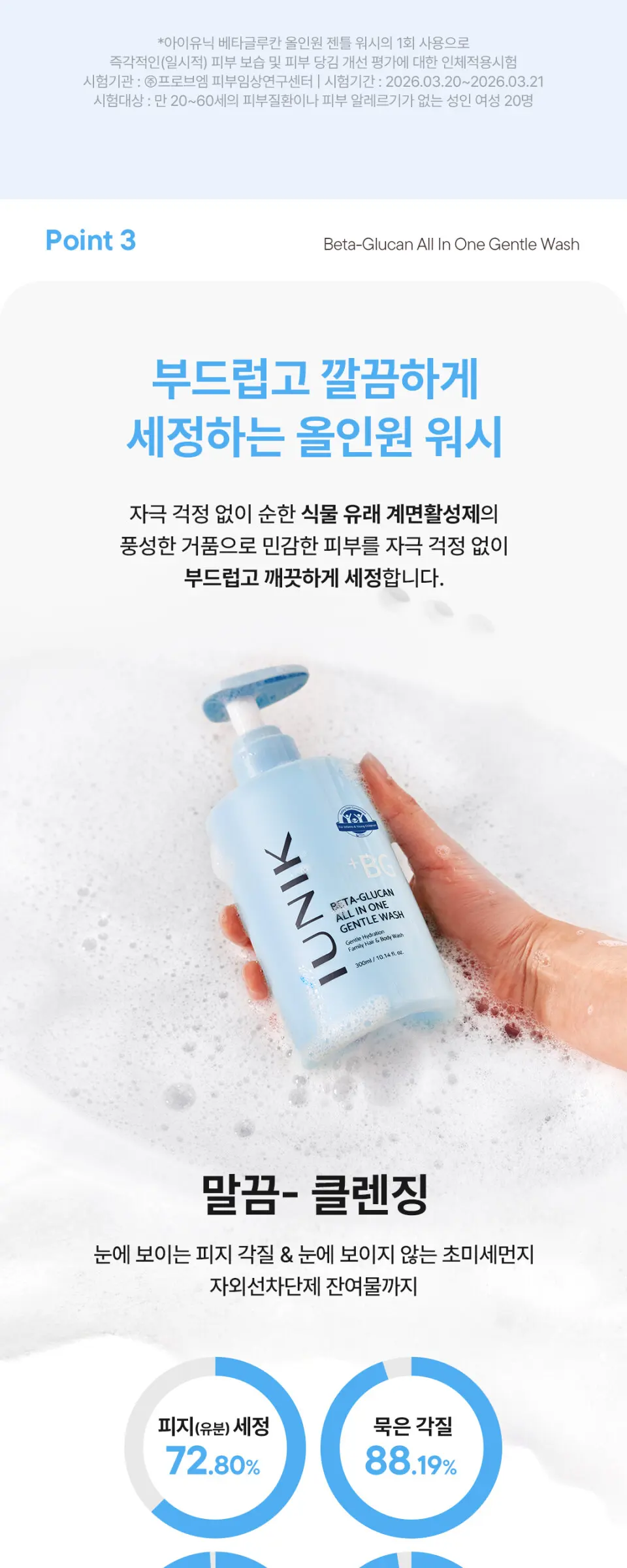 IUNIK Beta-Glucan All In One Gentle Wash 300ml Detail