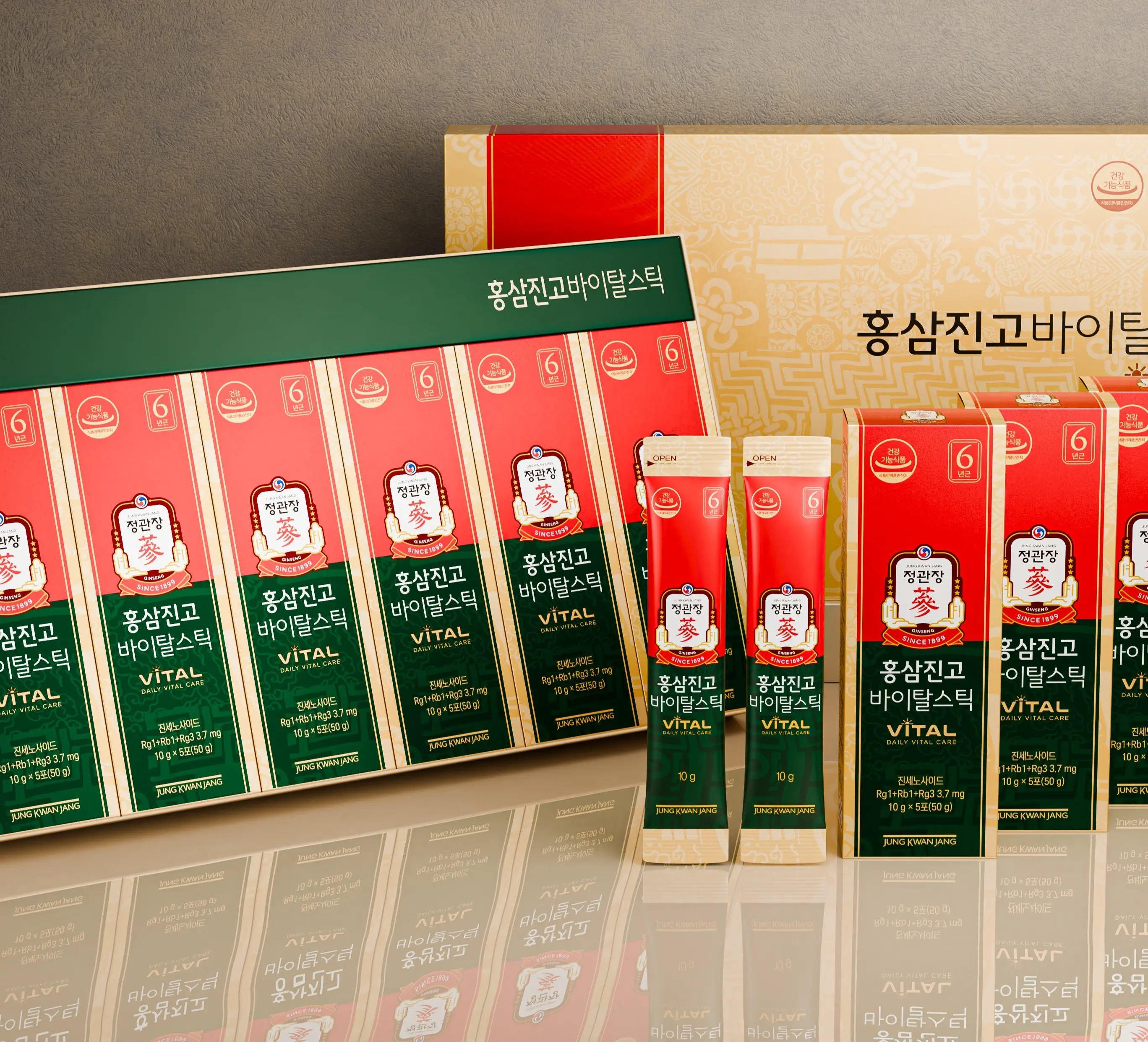 JUNG KWAN JANG VITAL Daily Vital Care Korean Red Ginseng Stick 10 g x 30 Sticks (300 g)