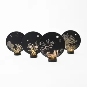 Mother-of-Pearl Lacquerware Moonlight Story Mood Light (Black)