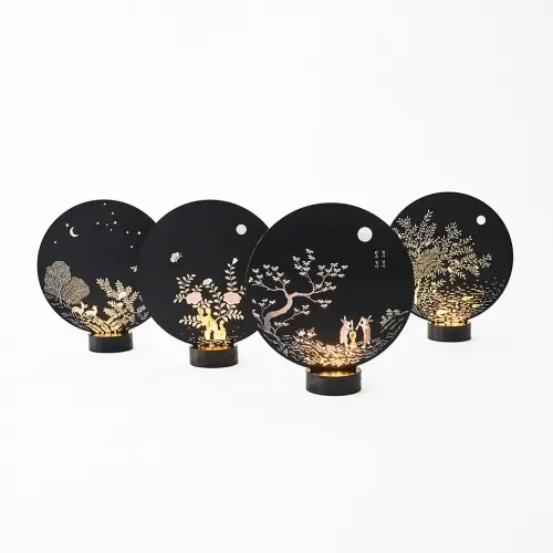 Mother-of-Pearl Lacquerware Moonlight Story Mood Light (Black)