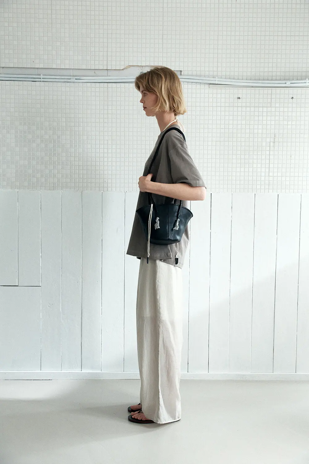 KANO Leather Bucket Shoulder Bag with Tassel Charm - 3 Colors