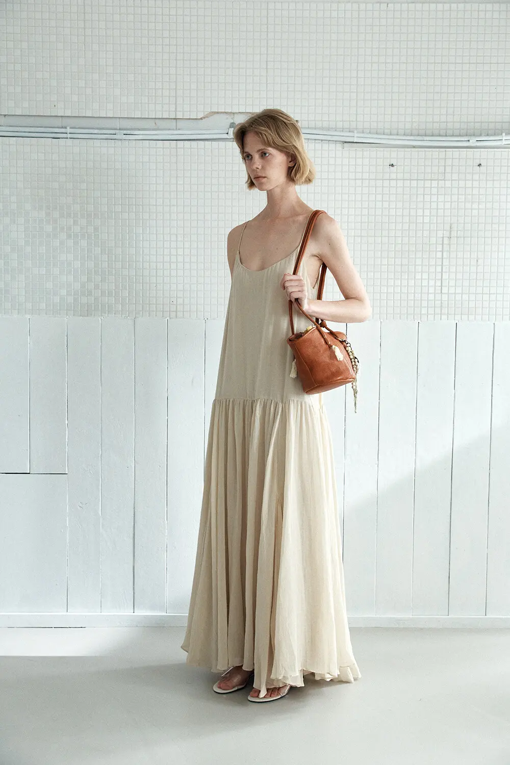 KANO Leather Bucket Shoulder Bag with Tassel Charm - 3 Colors