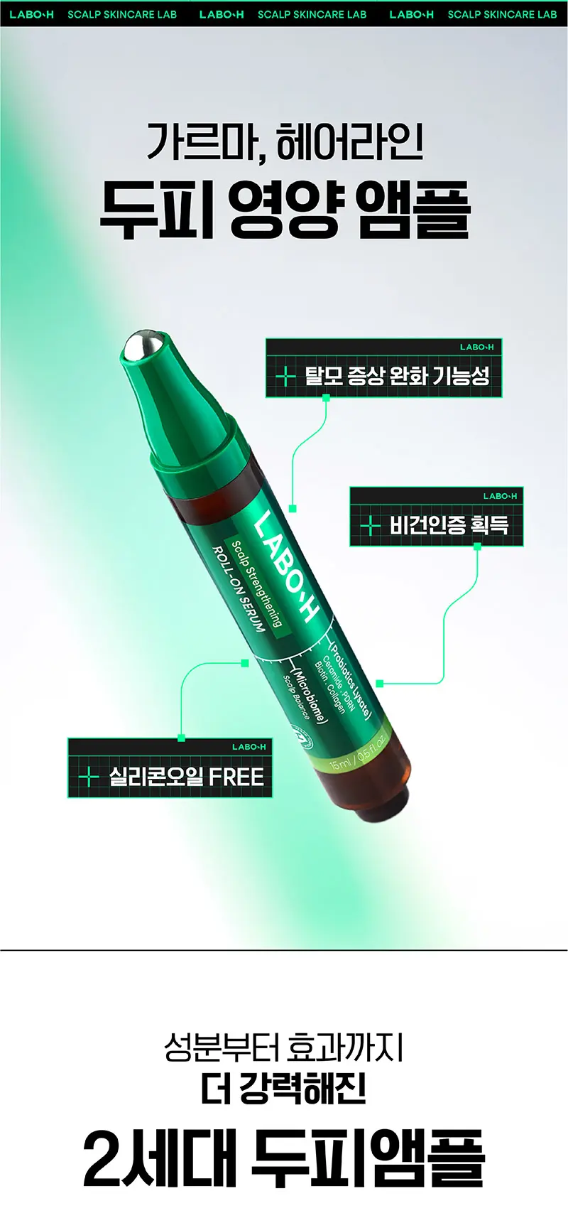 LABO-H Scalp Strengthening Roll-On Serum 15ml Detail