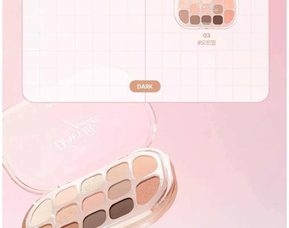lilybyred Dewy Fit Palette 03 Oatmeal 13-Color Multi-Use Eyeshadow Palette Detail