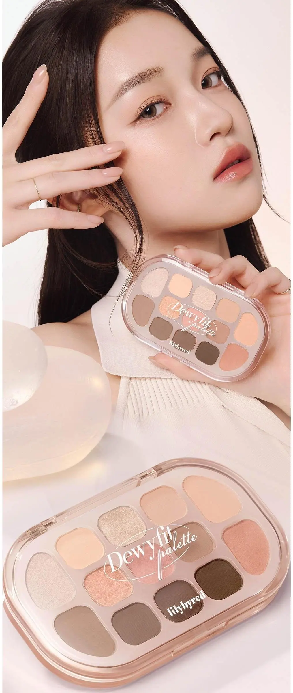 lilybyred Dewy Fit Palette 03 Oatmeal 13-Color Multi-Use Eyeshadow Palette Detail