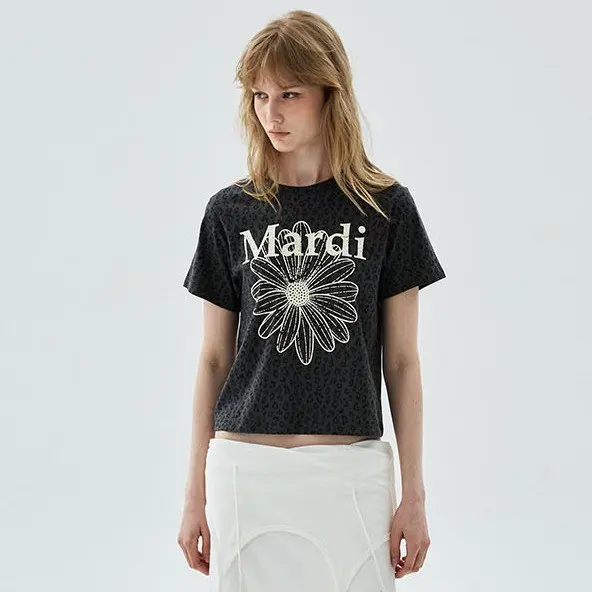 Mardi LEOPARD FLOWERMARDI CRACKED SLIM TSHIRT