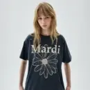 MARDI MERCREDI Women's FLOWERMARDI Cracked Destroyed T-Shirt