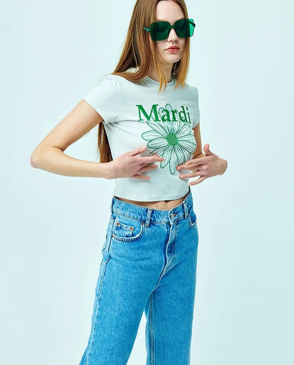 Mardi Women's Cropped Flower T-Shirt