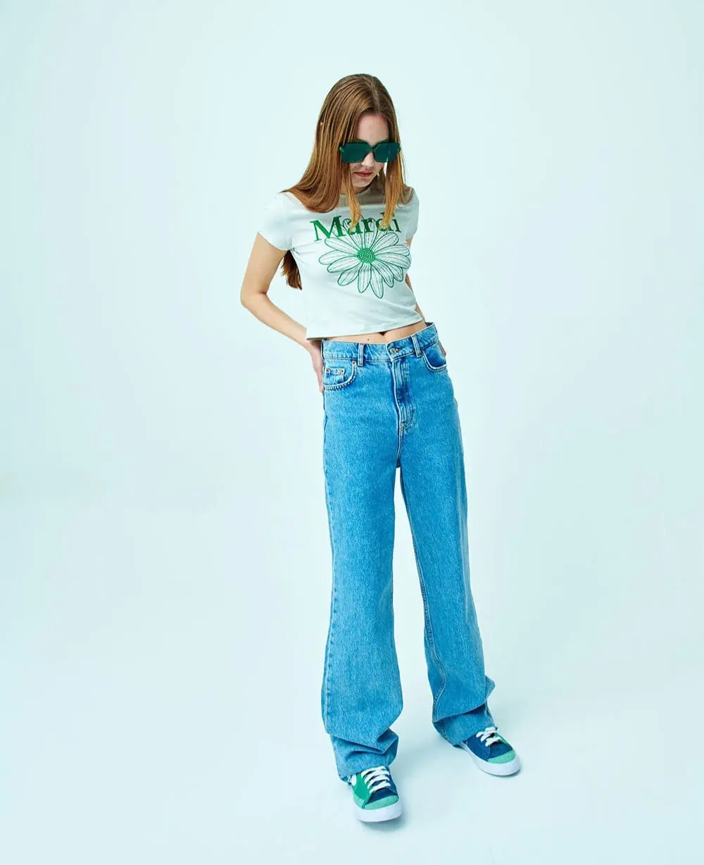 Mardi Women's Cropped Flower T-Shirt