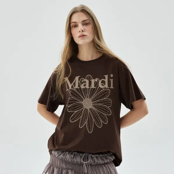 Mardi Women's Flower Cotton T-Shirt