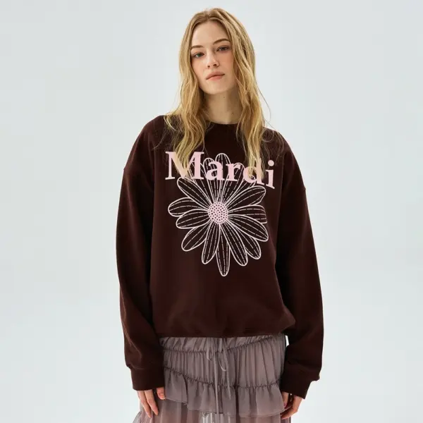 Mardi Women's Flower Cotton Sweatshirt