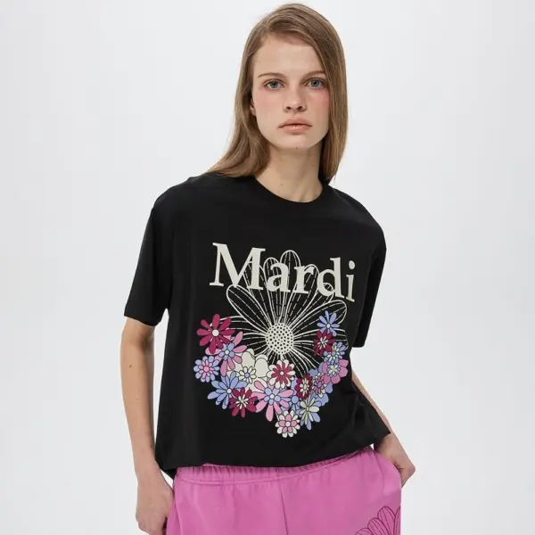 Mardi Women's Flower Mardi Cotton T-Shirt