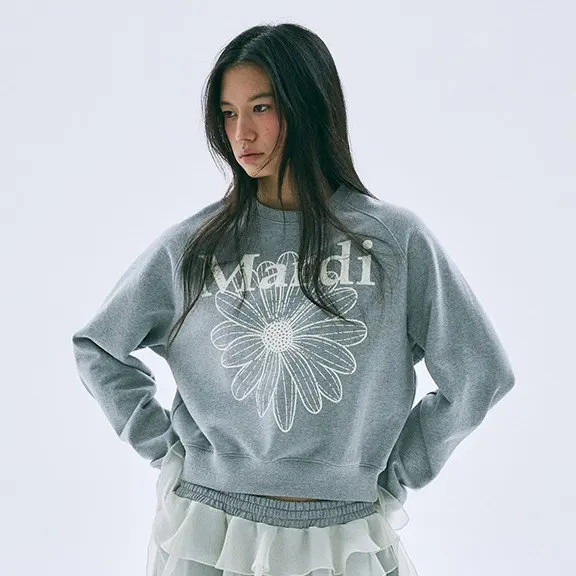 Mardi Women's Flower Mardi Raglan Cotton Sweatshirt