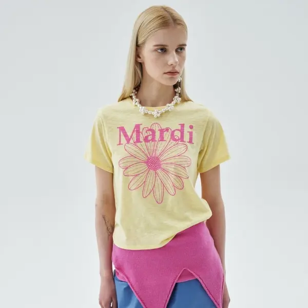 Mardi Women's Slub Cotton Slim FlowerMardi T-Shirt