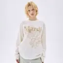 Mardi Women's Triple Flower Long Sleeve Cotton T-Shirt