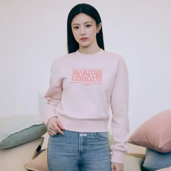 MARITHÉ FRANÇOIS GIRBAUD W Classic Logo Crop Sweatshirt - Light Pink
