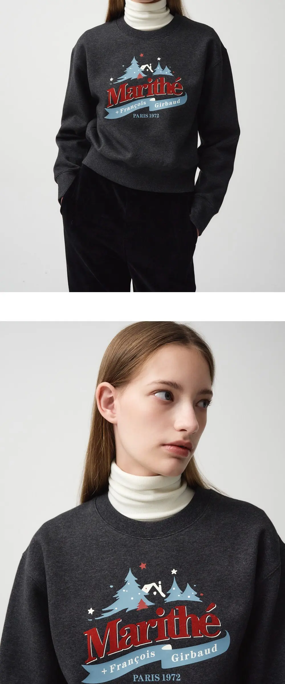 MARITHÉ FRANÇOIS GIRBAUD W Winter Chalet Crop Brushed Sweatshirt Detail